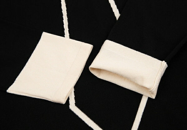 HIROKO KOSHINO Trompe L'oeil Tie Sweater Black Size 38