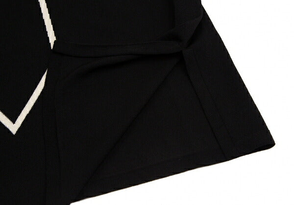 HIROKO KOSHINO Trompe L'oeil Tie Sweater Black Size 38