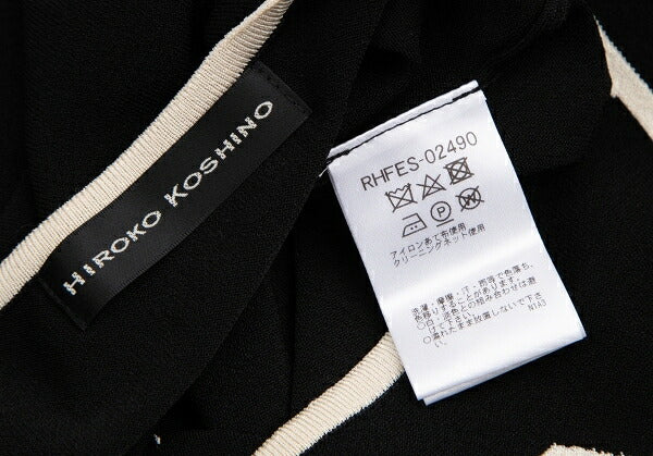 HIROKO KOSHINO Trompe L'oeil Tie Sweater Black Size 38
