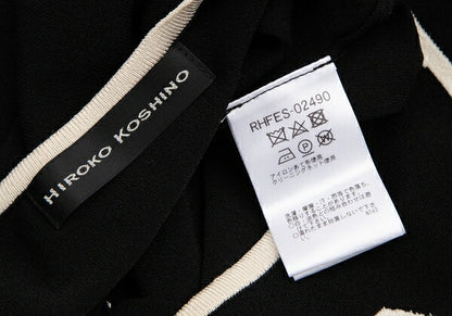 HIROKO KOSHINO Trompe L'oeil Tie Sweater Black Size 38