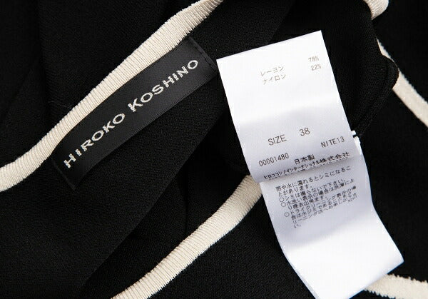 HIROKO KOSHINO Trompe L'oeil Tie Sweater Black Size 38