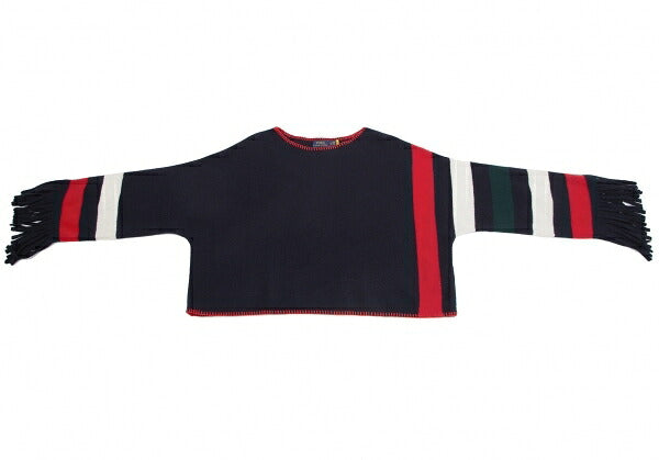 POLO RALPH LAUREN Wool Fringe Sweater Multi-Color Size XS