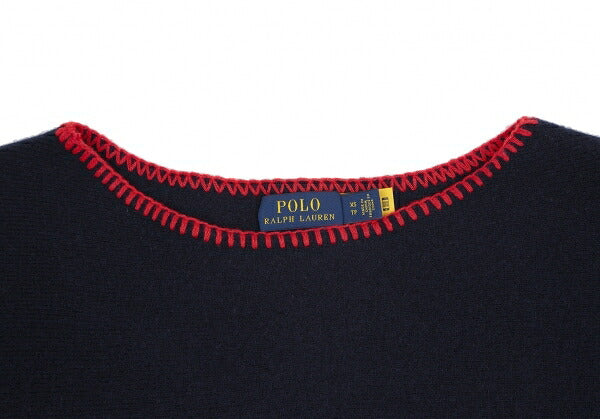 POLO RALPH LAUREN Wool Fringe Sweater Multi-Color Size XS