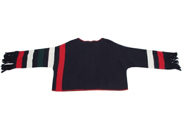 POLO RALPH LAUREN Wool Fringe Sweater Multi-Color Size XS