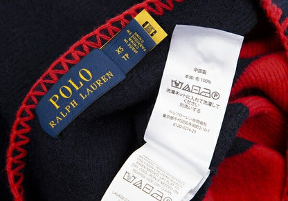 POLO RALPH LAUREN Wool Fringe Sweater Multi-Color Size XS