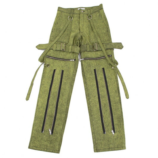 KIDILL 23AW Zip Belt Design Denim Jeans Green Size 44