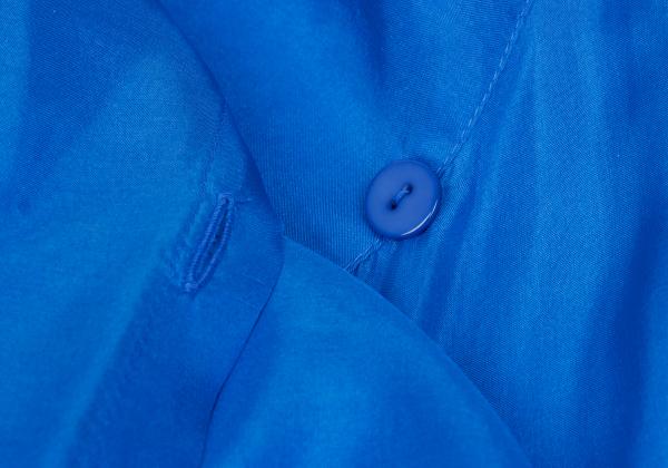 ISSEY MIYAKE Silk Asymmetric Drape Blouse Blue Size M
