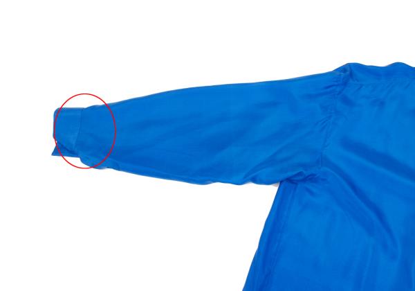 ISSEY MIYAKE Silk Asymmetric Drape Blouse Blue Size M
