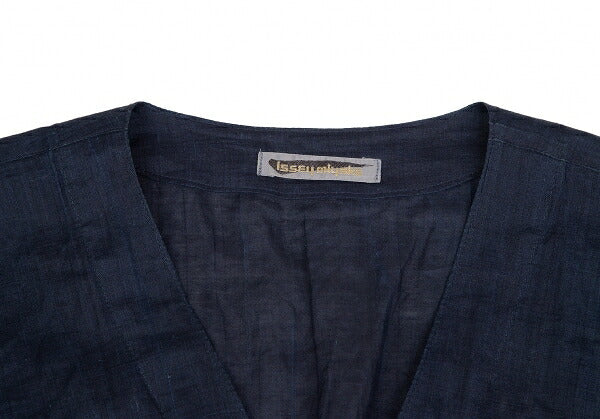 ISSEY MIYAKE Dyed Linen Sleeveless Jacket Indigo Size 9