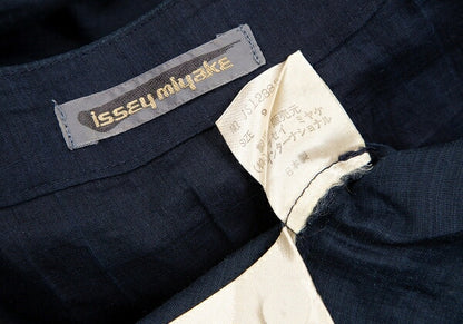 ISSEY MIYAKE Dyed Linen Sleeveless Jacket Indigo Size 9