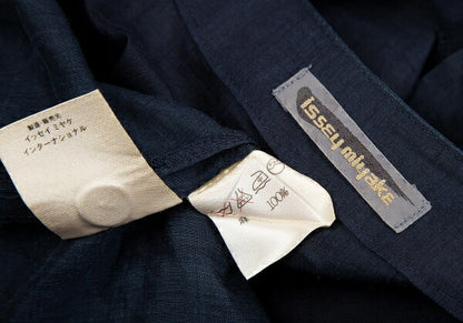 ISSEY MIYAKE Dyed Linen Sleeveless Jacket Indigo Size 9