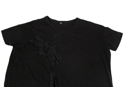 Y's Ribbon Appliqué Jersey Tunic Dress Black Size 2