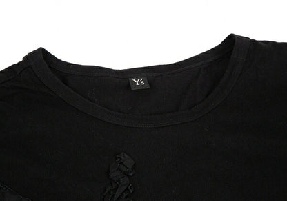 Y's Ribbon Appliqué Jersey Tunic Dress Black Size 2