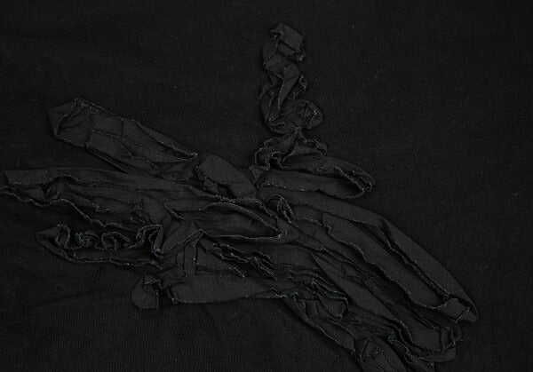 Y's Ribbon Appliqué Jersey Tunic Dress Black Size 2