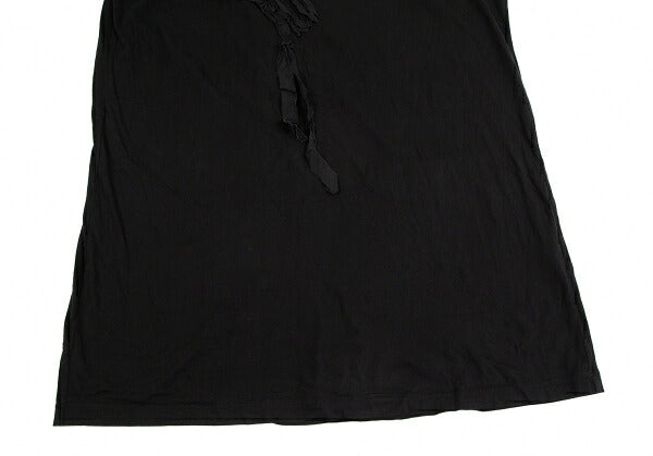Y's Ribbon Appliqué Jersey Tunic Dress Black Size 2