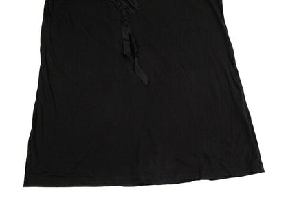 Y's Ribbon Appliqué Jersey Tunic Dress Black Size 2