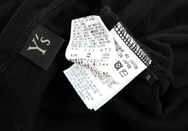 Y's Ribbon Appliqué Jersey Tunic Dress Black Size 2
