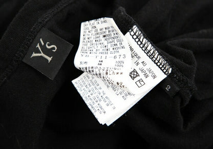 Y's Ribbon Appliqué Jersey Tunic Dress Black Size 2