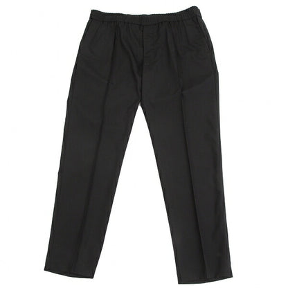 EMPORIO ARMANI Wool Blend Stretch Center Pants Black Size 54