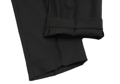 EMPORIO ARMANI Wool Blend Stretch Center Pants Black Size 54