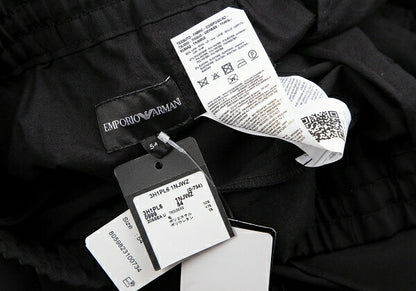 EMPORIO ARMANI Wool Blend Stretch Center Pants Black Size 54