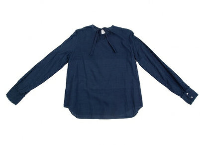 45rpm Indigo Dye Frill Blouse Navy Size 3