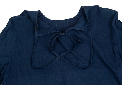 45rpm Indigo Dye Frill Blouse Navy Size 3