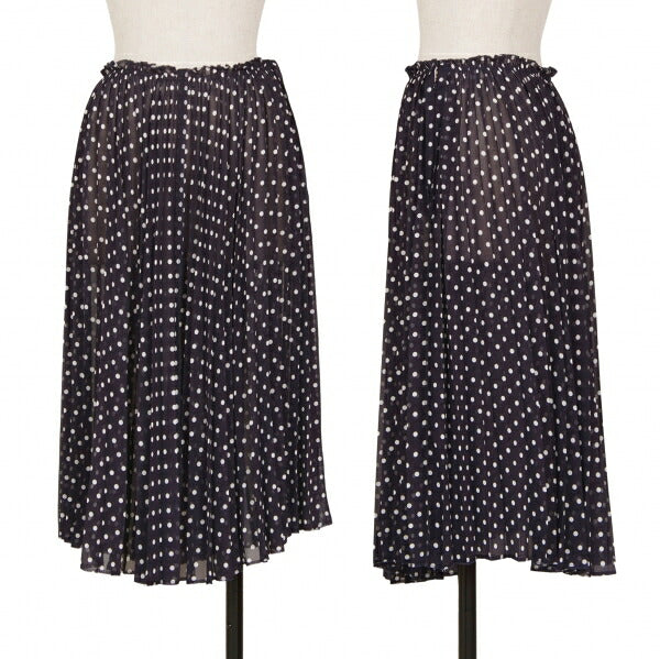 COMME des GARCONS Dot Chiffon Pleated Skirt Nvy/Wht Size SS