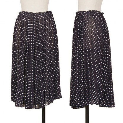 COMME des GARCONS Dot Chiffon Pleated Skirt Nvy/Wht Size SS