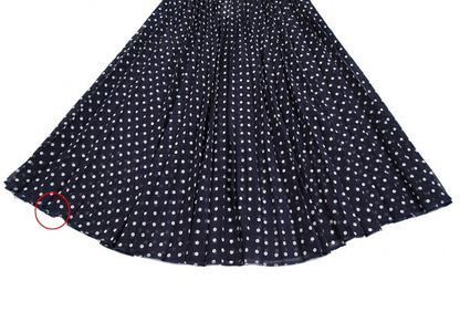 COMME des GARCONS Dot Chiffon Pleated Skirt Nvy/Wht Size SS