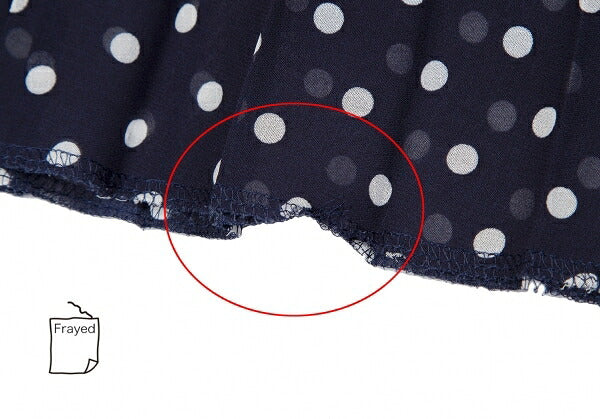 COMME des GARCONS Dot Chiffon Pleated Skirt Nvy/Wht Size SS