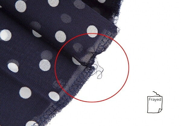 COMME des GARCONS Dot Chiffon Pleated Skirt Nvy/Wht Size SS