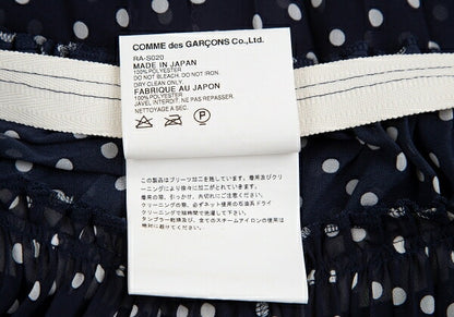 COMME des GARCONS Dot Chiffon Pleated Skirt Nvy/Wht Size SS