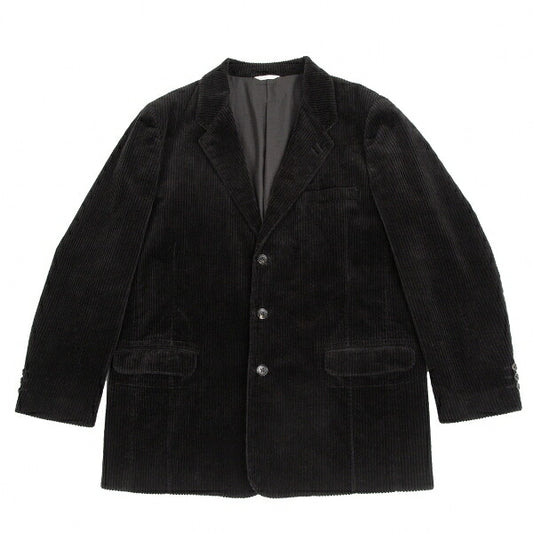 Papas Black Corduroy Single-Breasted Jacket Size 50L