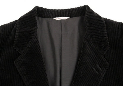 Papas Black Corduroy Single-Breasted Jacket Size 50L