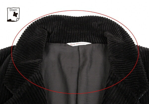 Papas Black Corduroy Single-Breasted Jacket Size 50L