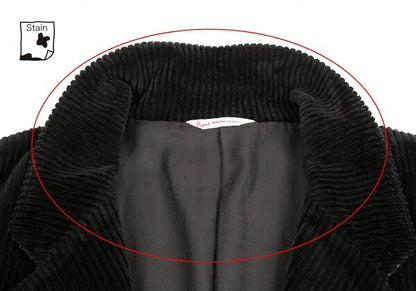Papas Black Corduroy Single-Breasted Jacket Size 50L