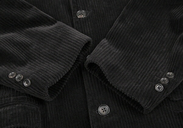 Papas Black Corduroy Single-Breasted Jacket Size 50L