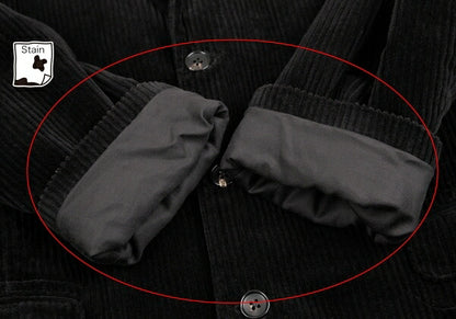 Papas Black Corduroy Single-Breasted Jacket Size 50L