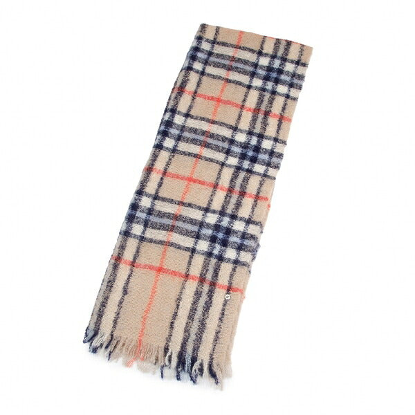 45rpm Wool Check Pattern Scarf Beige