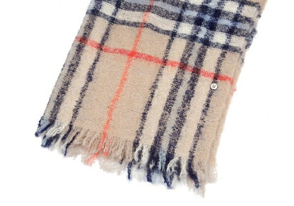45rpm Wool Check Pattern Scarf Beige