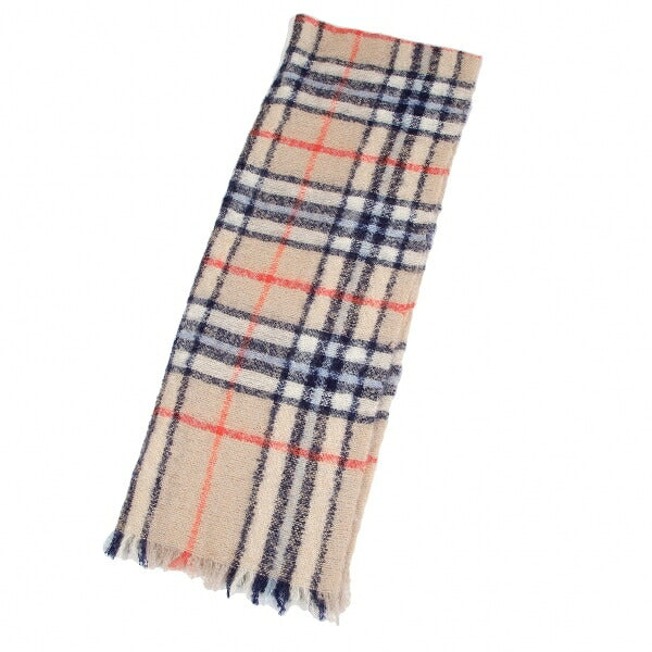 45rpm Wool Check Pattern Scarf Beige