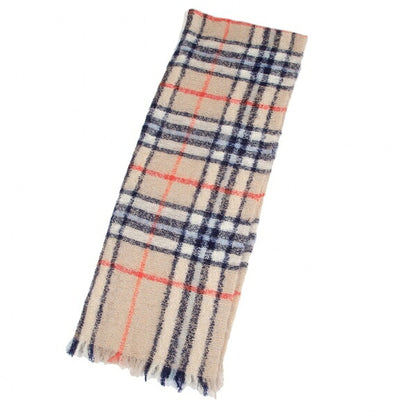 45rpm Wool Check Pattern Scarf Beige