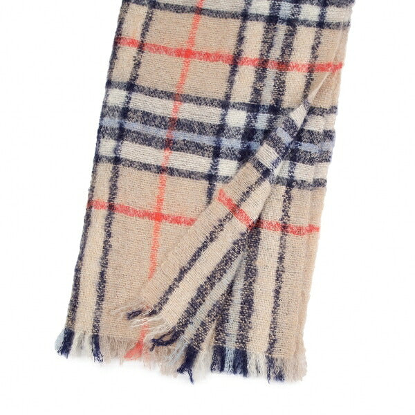 45rpm Wool Check Pattern Scarf Beige
