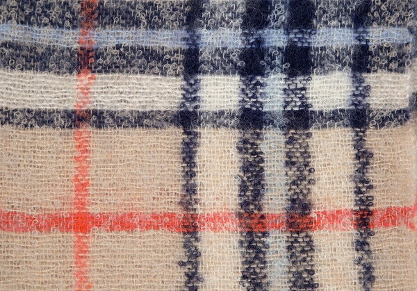 45rpm Wool Check Pattern Scarf Beige