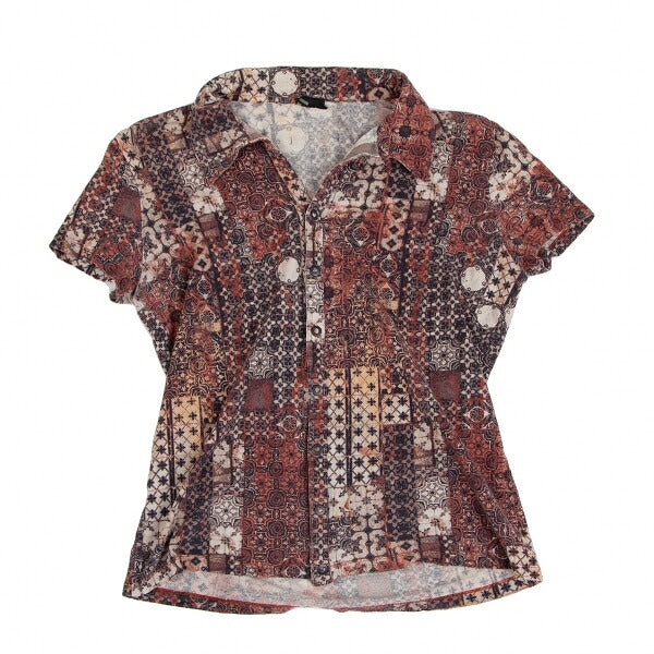 Jean Paul GAULTIER HOMME All-Over Print Polo Brown Shirt Size 48