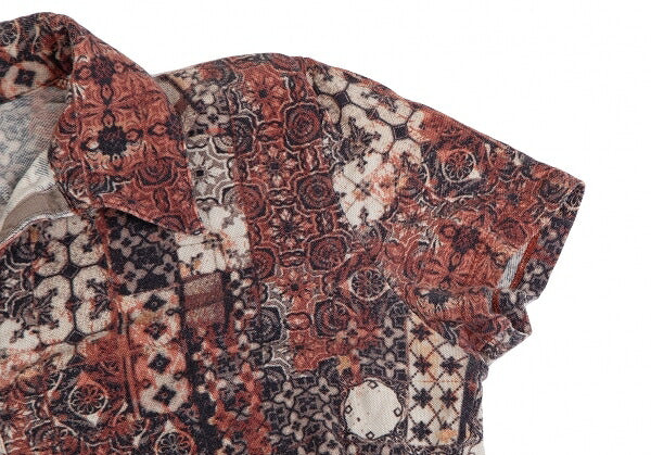 Jean Paul GAULTIER HOMME All-Over Print Polo Brown Shirt Size 48