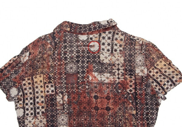 Jean Paul GAULTIER HOMME All-Over Print Polo Brown Shirt Size 48