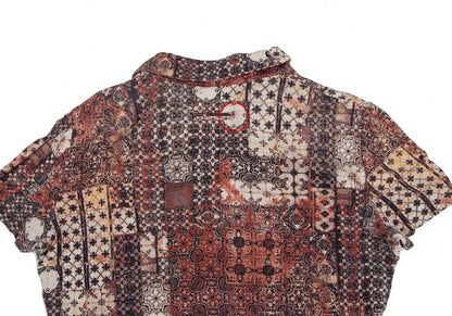 Jean Paul GAULTIER HOMME All-Over Print Polo Brown Shirt Size 48