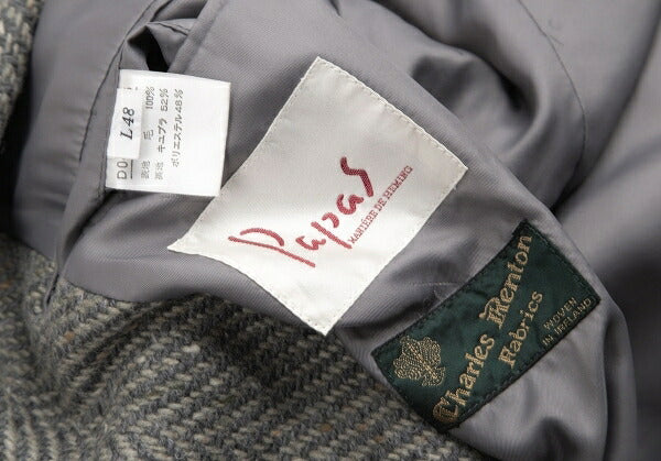 Papas Charles Renton Wool Herringbone Tweed Jacket Size L48